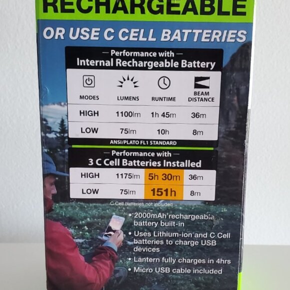 LED Lantern for Up to 150 Hours of Use - IPX4 Water-Resistant Rating - Dimmable - Picture 8 of 13